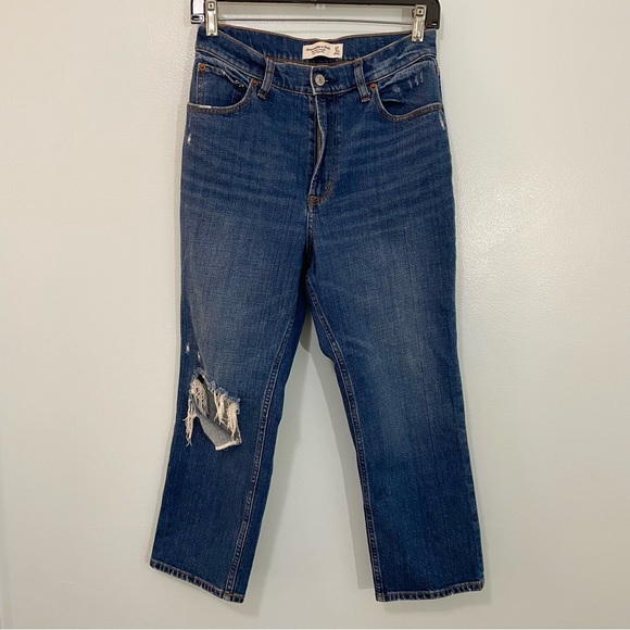 Abercrombie & Fitch Curve Love Extra Short High Rise Straight Leg Ankle XS 27 4 - Picture 5 of 13